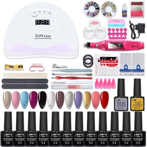 Nail Set With 54W/36W UV Nail Lamp Dryer & Nail Drill Machine For Manicure Set - Picture 14 of 33