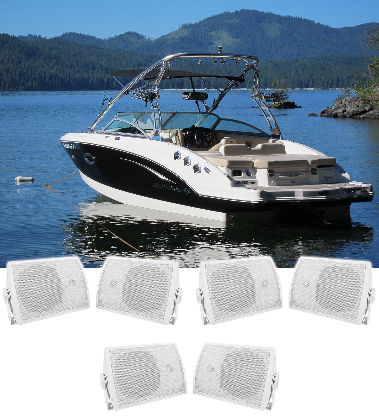 6 Морские коробчатые колонки Rockville HP5S 525 с поворотным кронштейном для лодок 23090₽