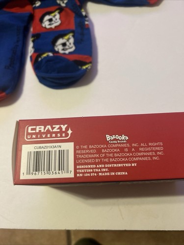 SOCKS New Men’s Bazooka Gum By BAZOOKA BUBBLEGUM BRAND MENS SOCKS, 6-12, 3 Pair - Picture 5 of 5