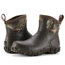 HISEA Men's Ankle Rain Boots Waterproof Outdoor Mud Garden Chore Casual Working
