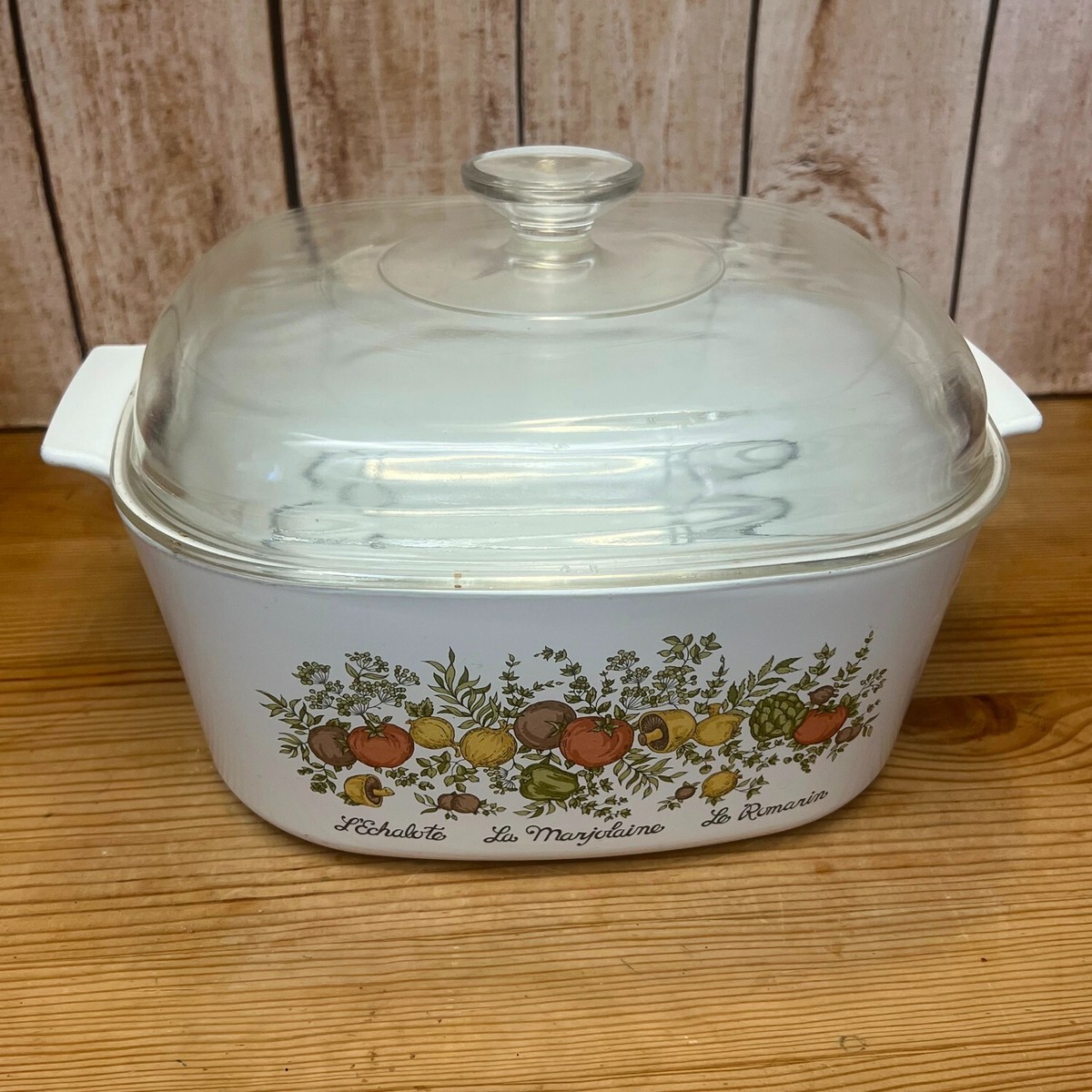Vintage Corning Ware Spice of Life Quart Square Dutch Oven with