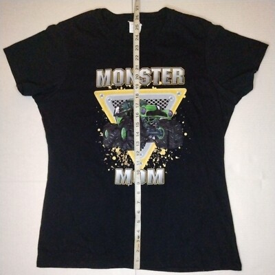 Women's Monster Jam Grave Digger Truck Mom Black Short Sleeve T