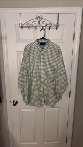 Tommy Hilfiger Men’s Plaid LS Dress Shirt Sz XLT