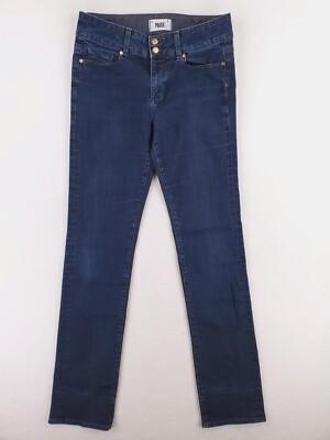 Paige Jeans Womens 29 Hidden Hills Straight Stretch Denim Pants Dark Mid Rise