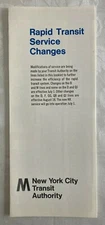 1968 New York Subway MINT Rapid Transit Service Changes Pamphlet 