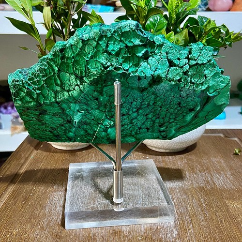 1.86LB Natural malachite slice quartz crystal luster mineral specimen - 第 8/17 張圖片