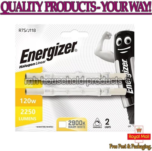 2 x Energizer LINEAR 118mm R7s 2250 Lumens Halogen Bulb 240V ( 120 W ) Dimmable