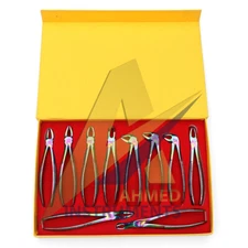 Dental Tooth Extraction Forceps For Upper & Lower Molars Oral Surgery Pliers set