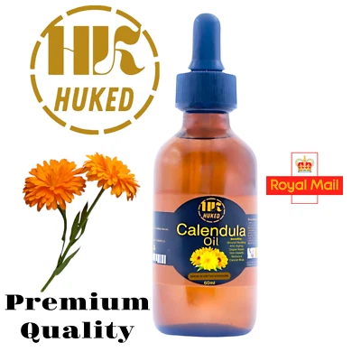 HUKED Calendula Oil 60ml High Strength for Skin Soothing Support Repair Handmade UK