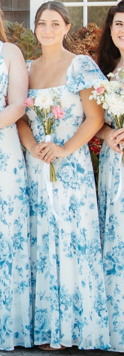 Maxi Dress After Six Bridesmaid Dress 1517 Dessy After Six 1567 Gown  Cottage Rose Blue Chiffon