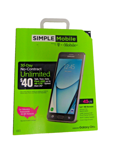 Simple Mobile SAMSUNG Galaxy On5, 8GB Black Prepaid Smartphone T- Mobile