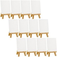 US Art Supply Artists 3 x 4 inch Mini Canvas and Easel Set of 12