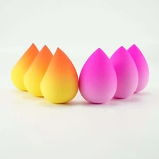 6 Piece Makeup Beauty Collection Soft Blender Sponge Set, Multi-Shapes, Gradient