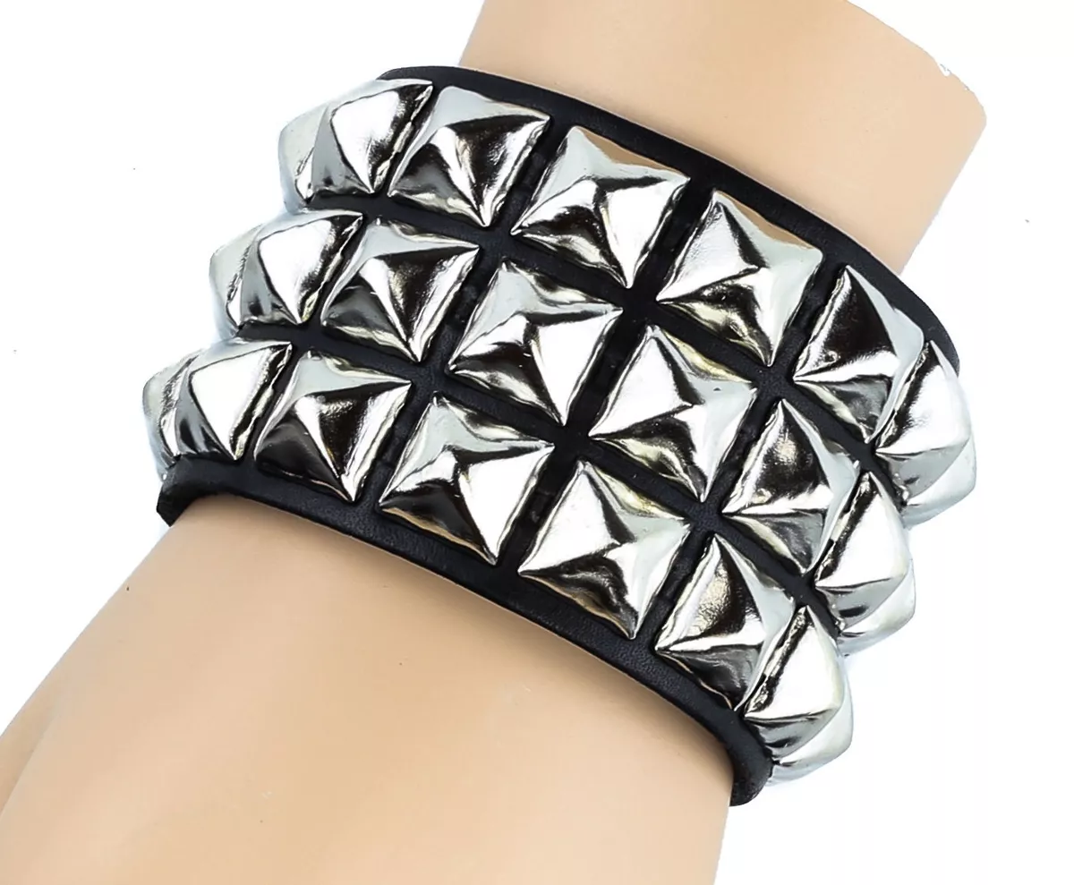 Silver studded bracelet clearance