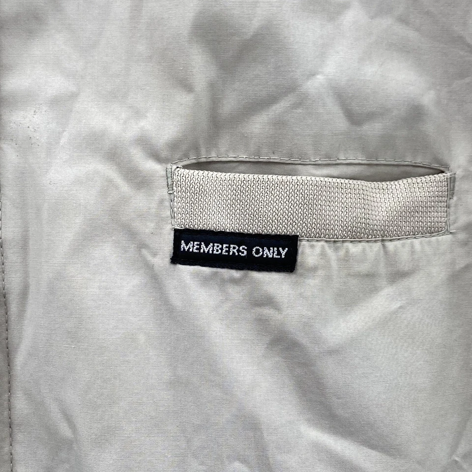 Jaqueta masculina vintage somente membros 46L bege moto quebra-vento bombardeiro anos 80 retrô - Imagem 4 de 4