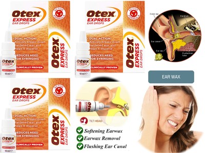 Otex Express Ear Treat Hardened Drops Dual Action Ear Wax - 10ml (Pack