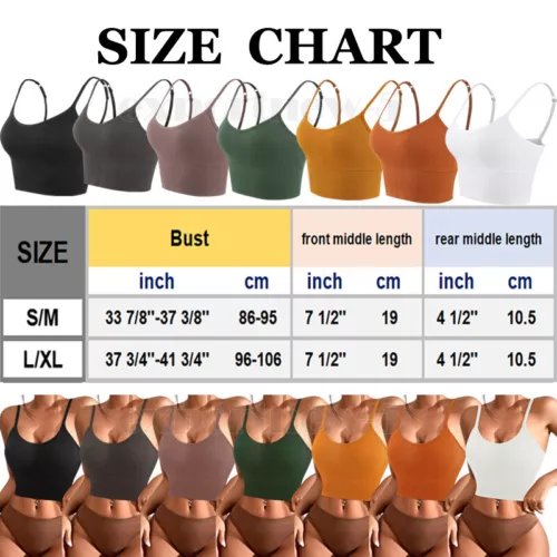 Women Strappy Sport Yoga Low U-Back Bralette Padded Bra Crop Top Cami Vest Tank - Bild 2 von 43