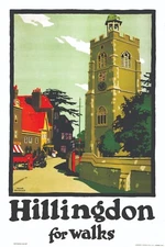 HILLINGDON UNITED KINGDOM VINTAGE STYLE PRINT/POSTER SATIN PHOTO PAPER T364