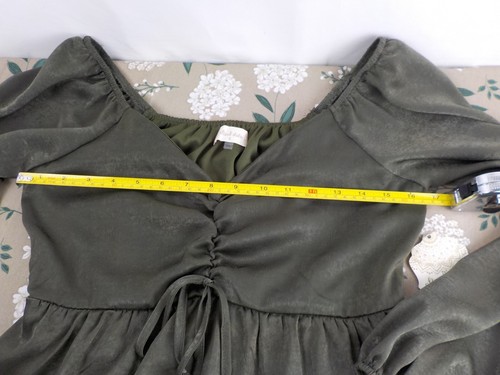 Altar'd Stated Olive Green Satin Dress Size S - Picture 8 of 21