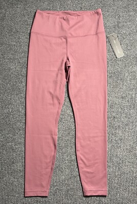 YOGALICIOUS LUX Women Size Medium Deco Rose Mauve Leggings Powerlux AY70737 NEW