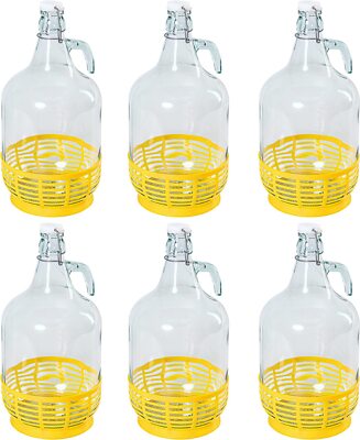 5 Liter Flasche 6 STÜCK Bügelflaschen Gärballon Glasballon Weinballon 5L Glasflaschen Mit Bügelverschluss