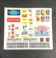 Vintage HO Train Railroad Advertising Signage Decal Sheet Paper Model Railroad