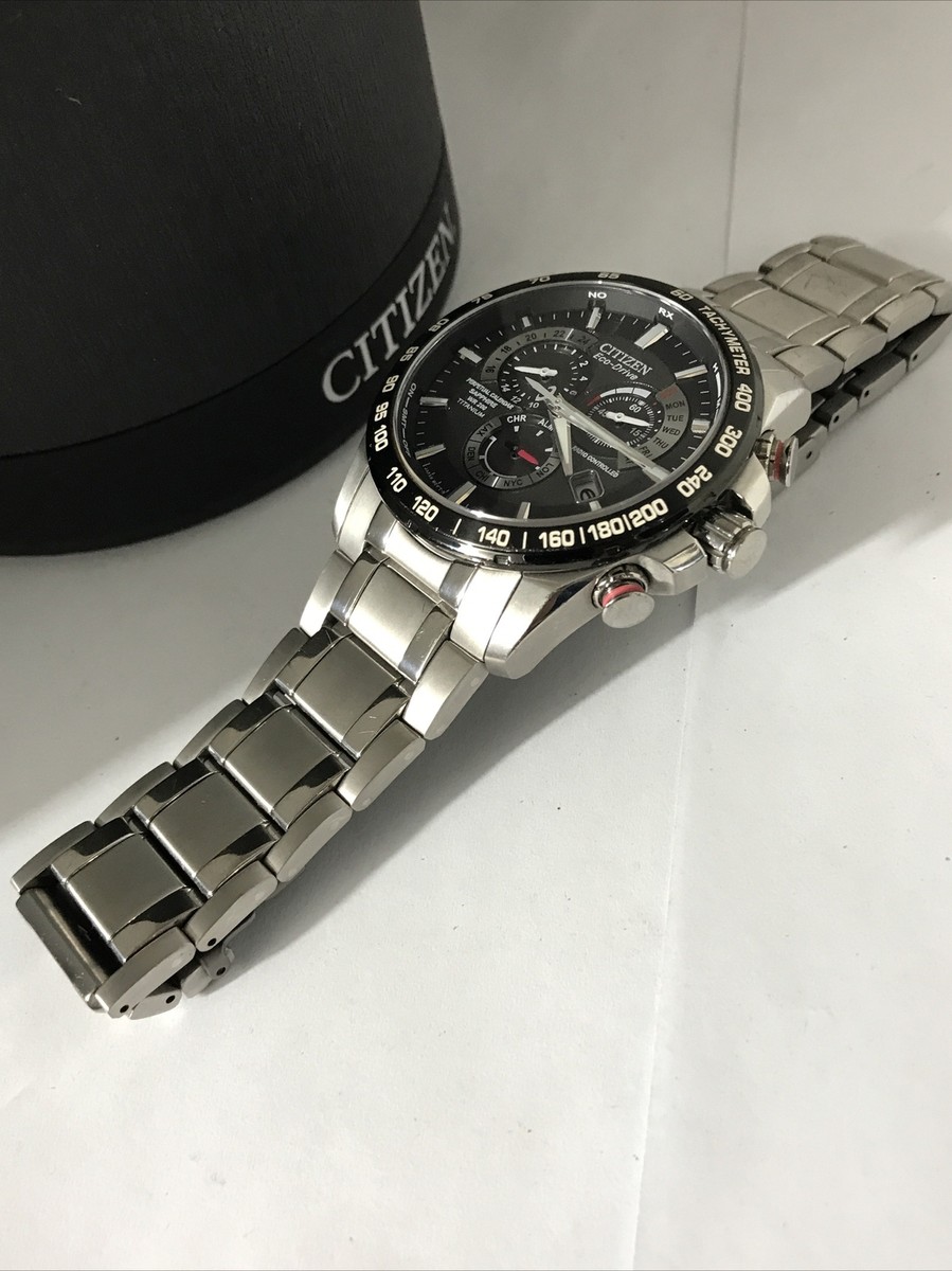 Citizen Men's Eco Drive Chrono A-T Alarm Radio Controlled Titanium