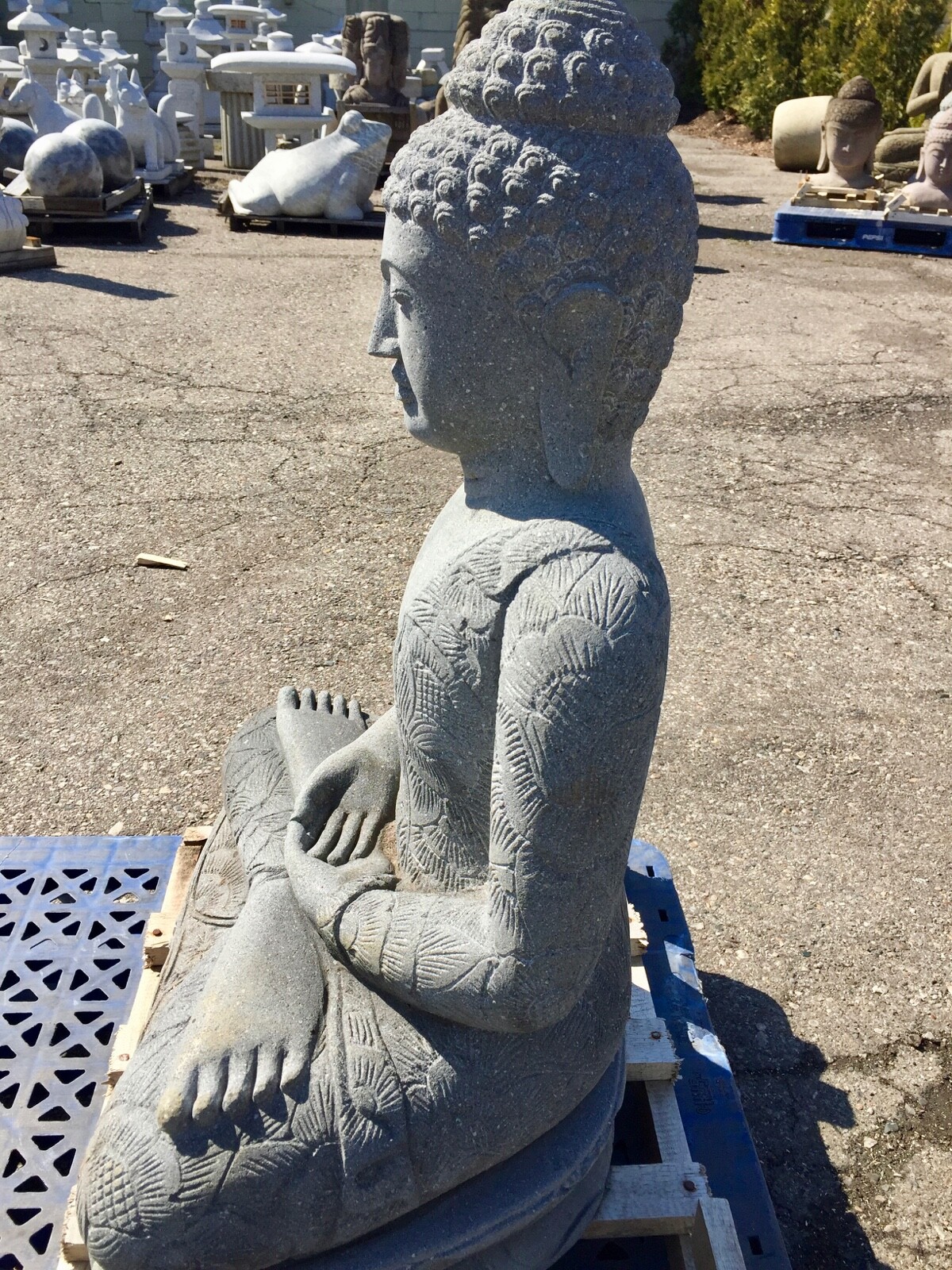 lava stone Buddha japanese landscape garden hand carved Bali STATUE | eBay