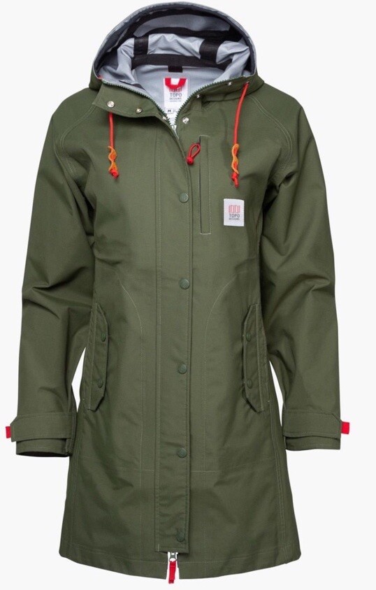 NEW Topo Deigns Women’s Tech Trench 3L Olive XS