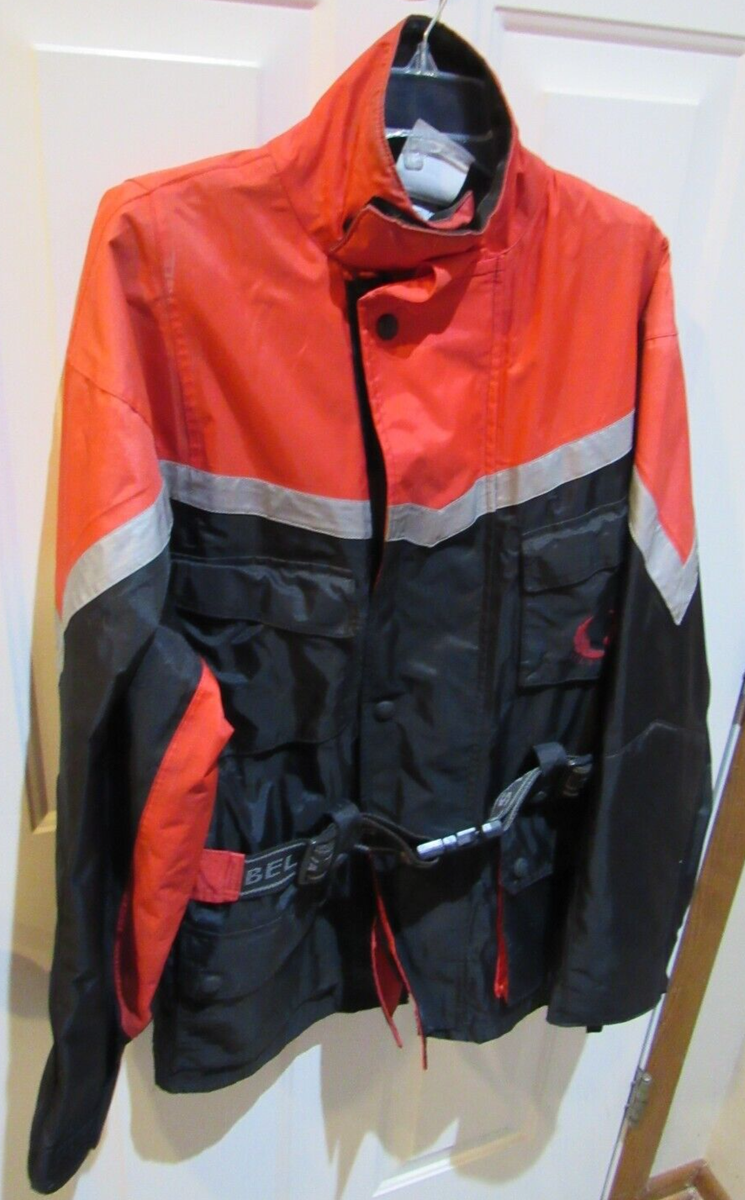 BELSTAFF Motorcycle Biker Riding Jacket Nylon Black Red men's size