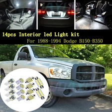 14Pc Super White Car Interior LED Light Bulb Kit for 1988-1994 Dodge B150-B350