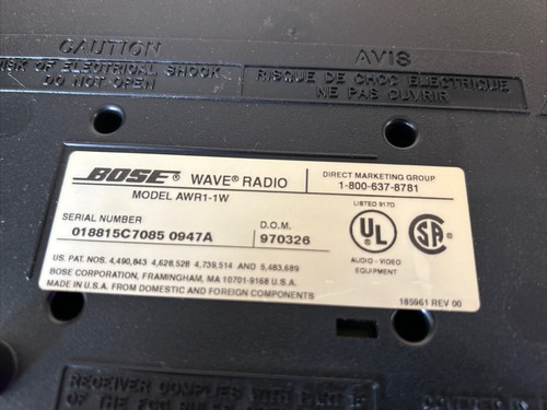 Bose Wave Radio Player Model AWR1-1W - W/Remote & Power Cord-White ~Please Read~ - Picture 11 of 14