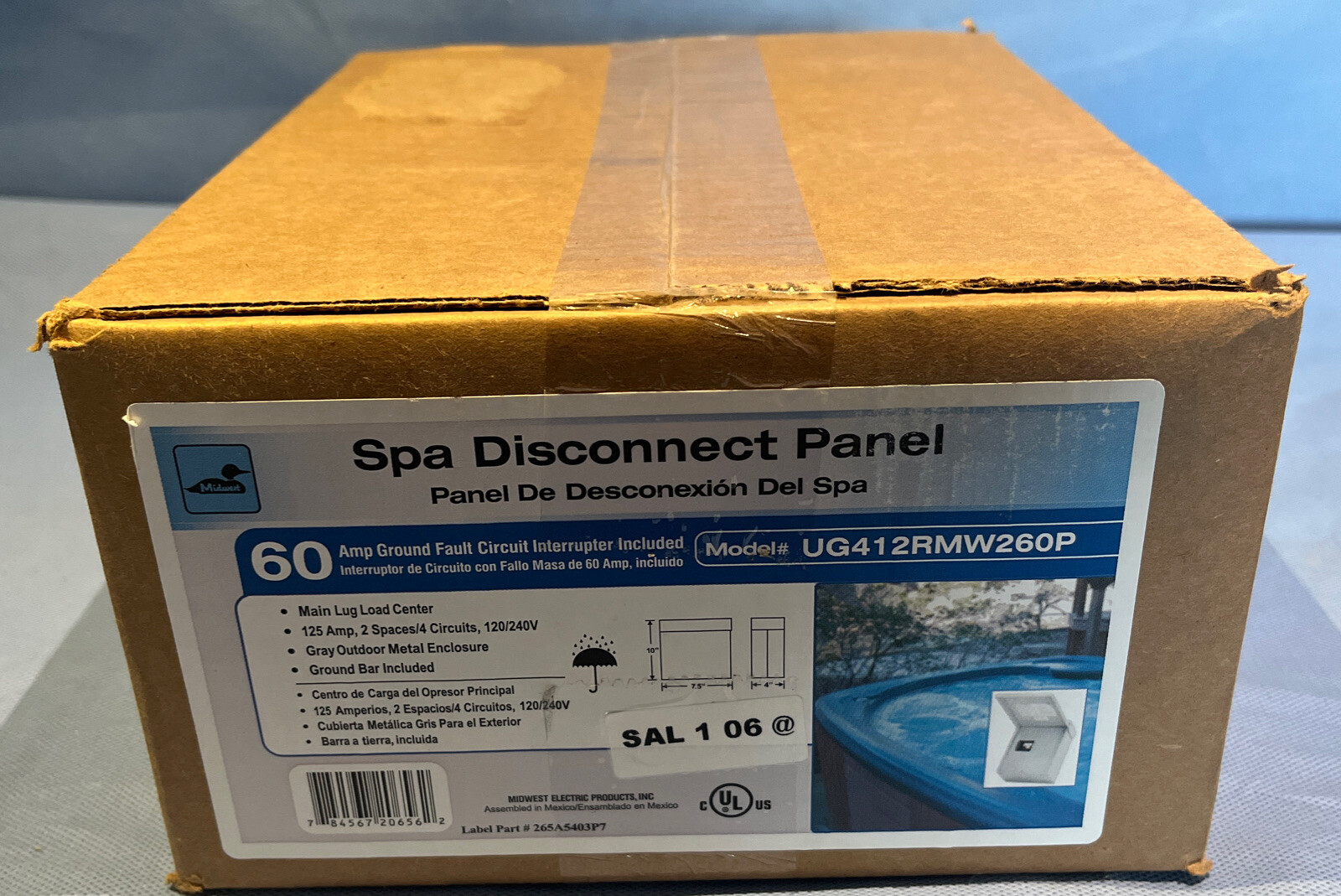 Midwest Electric Products 60 Amp GFI Spa Disconnect Panel UG412RMW260P ...