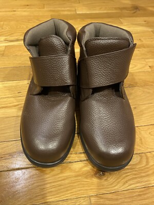 Drew Shoe Big Easy Mens  7 6E High Top Brown Leather Diabetic Comfort Shoe Boot