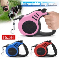 16.5FT Automatic Retractable Dog Leash Pet Collar Automatic Walking Lead Free US