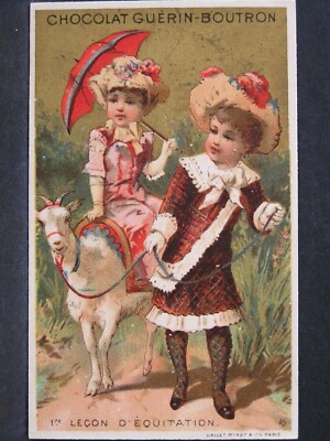 Guerin-Boutron Chocolate: Very Pretty Chromo, The Riding Lesson...Vallet...