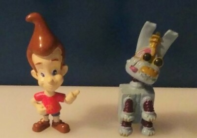  ''Jimmy Neutron and Goddard''  Mini Bobble Heads by Tomy  COOL and Rare! 