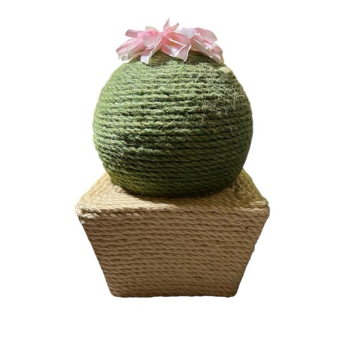 Cat Craft Flowering Cactus Scratching Post 12 Inches Tall Sisal Wrapped Art
