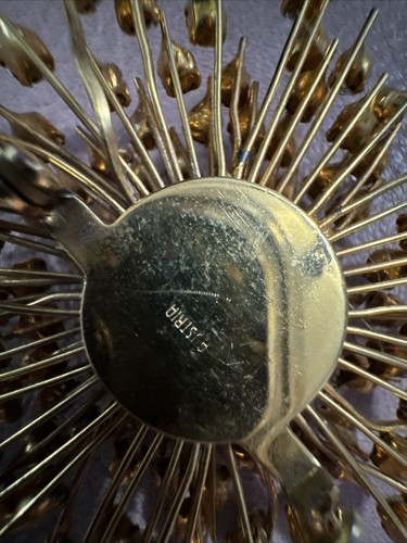 AUSTRIA BEAUTIFUL 1950 ANTIQUE GOLD AND DIAMONDITE FIREWORKS BROOCH STUNNING - Picture 3 of 5