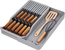 Expandable Drawer Organizer, In-Drawer Holder for 11 , Adjustable Kitchen Dra...