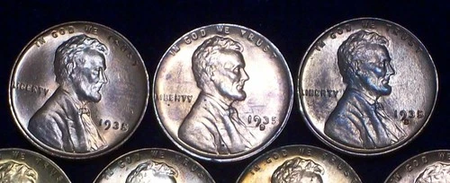 1935-PDS UNC/BU - LINCOLN WHEAT CENTS - SOLID COINS - NICE DETAILS - SEE PICS!