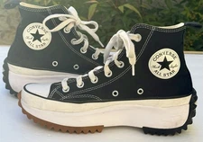 Converse Chuck Taylor Black/White Run Star High Athletic Shoes M 8 W 7.5 166800C