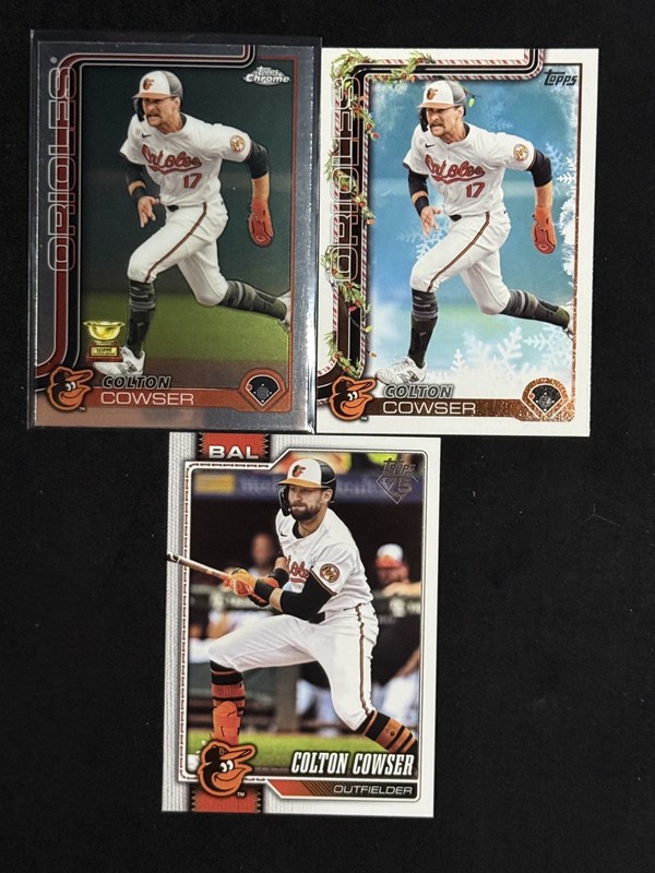 COLTON COWSER 3 Card Lot TOPPS CHROME Orioles