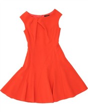 COAST Womens Sleeveless A-Line Dress UK 8 Small Orange CX08
