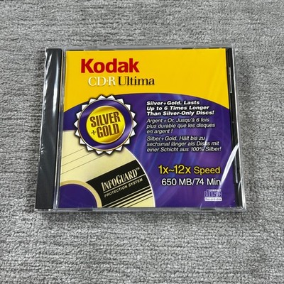 Kodak CD-R Ultima Silber + Gold Recordable Disc 650MB 74 Min Neu Versiegelt