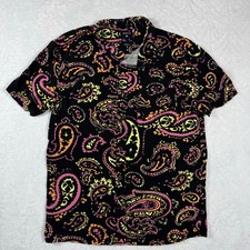 Quicksilver Modern Fit Fluid Geo Men's Medium Short Sleeve Button Down Shirt