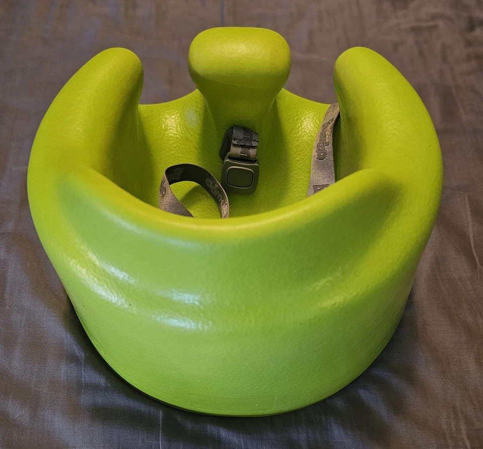 Asiento de piso para bebé Bumbo silla para sentarse con arnés ajustable, verde lima Foto 4 de 4