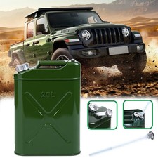 5 Gallon 20l Gasoline Army Green Jerry Can Military Metal Steel Tank Backup Usa