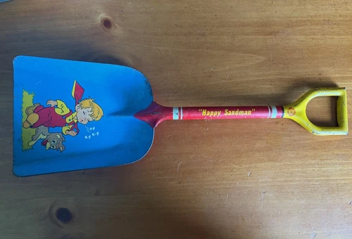 Vintage 1950s Ohio Art 'Happy Sandman' 14" Metal Sand Shovel Made in USA