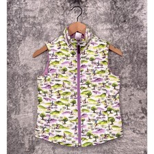 Ariat Puffer Vest Medium Girls Reversible Green Pastures / Pink